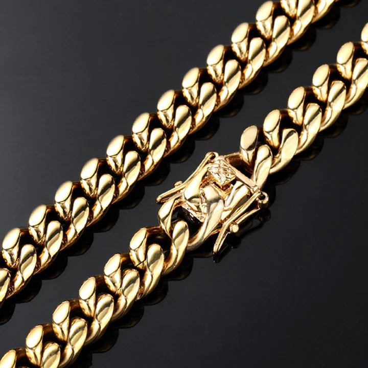 12MM 14K Gold Plated Miami Cuban Link Bracelet TRIPOD JEWELRY