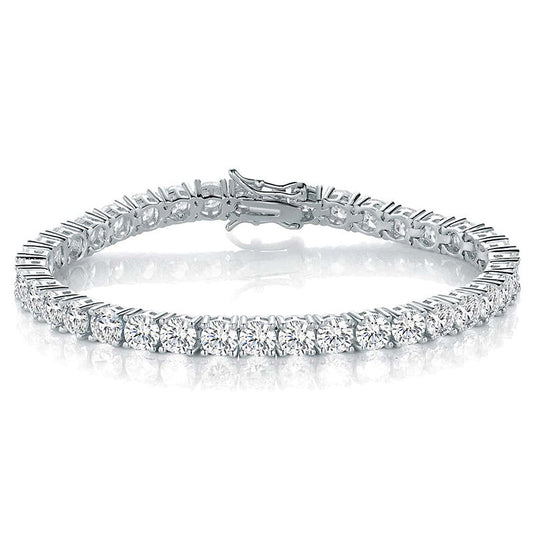 3/4/5/6/7MM 18K/White Gold Hip-Hop Tennis Bracelet For Men & Women TRIPOD JEWELRY