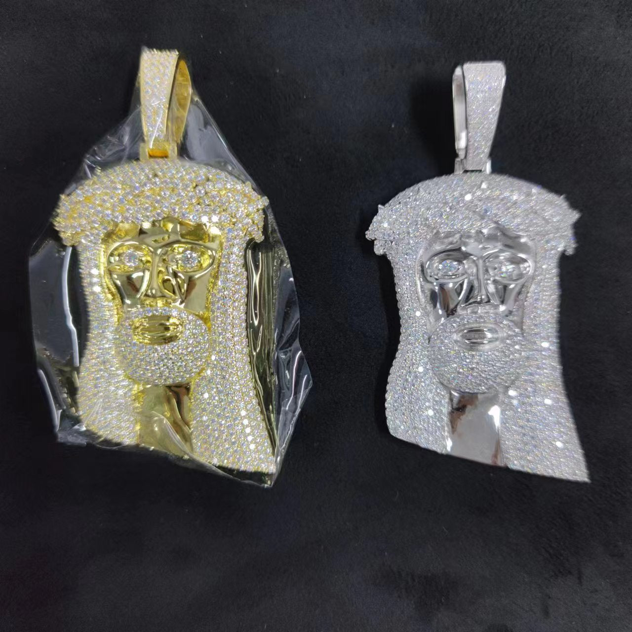 BIG Classic 925S With VVS D 3.5CT Moissante Jesus Pendant Tripodjewelry