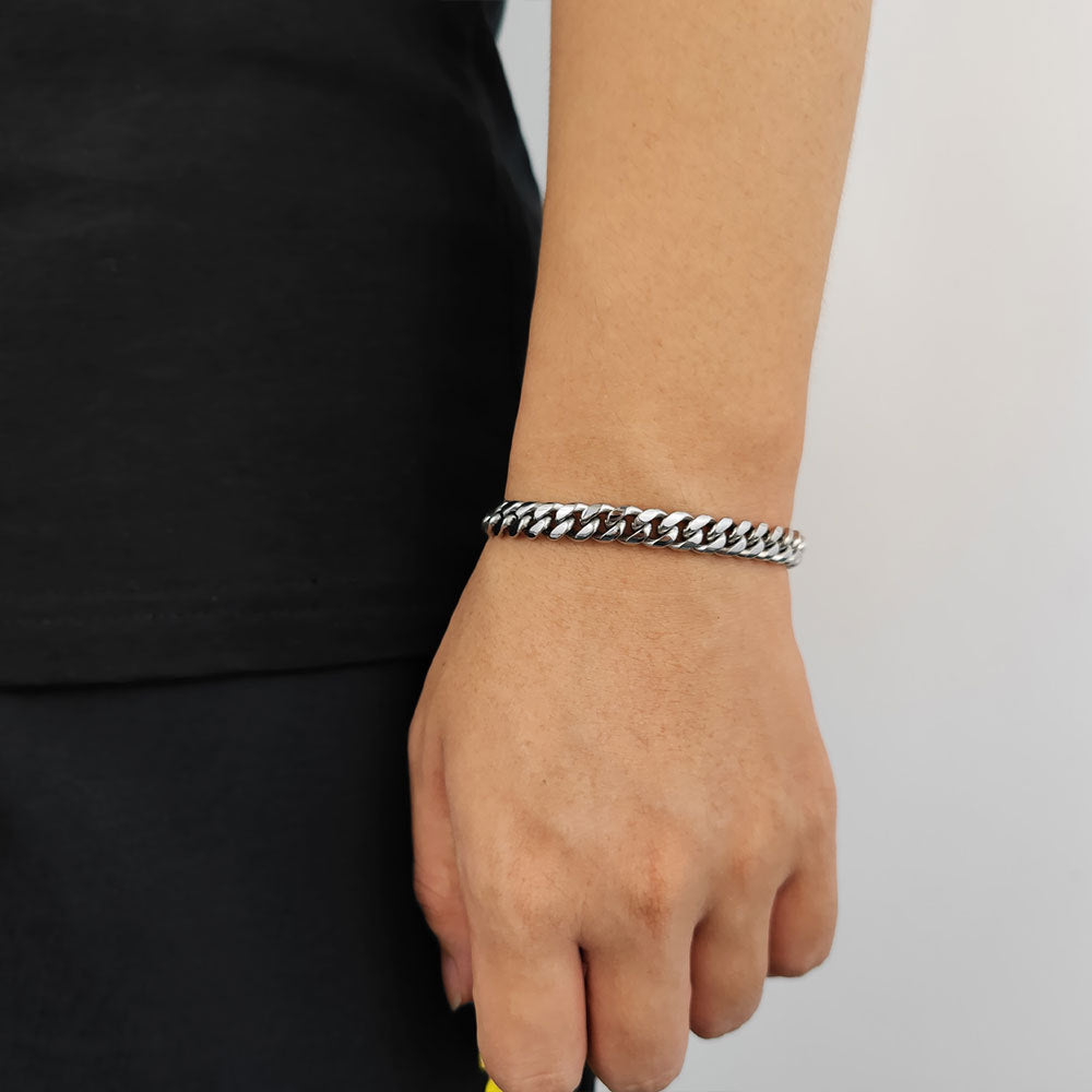 6/8/10/12MM 18K/White Gold Hip-Hop Miami Cuban Link Bracelet TRIPOD JEWELRY