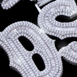 Personalized White Gold Name Pendant Custom Letter Freibeuter Font Necklace TRIPOD JEWELRY