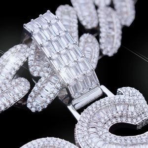 Personalized White Gold Name Pendant Custom Letter Freibeuter Font Necklace TRIPOD JEWELRY