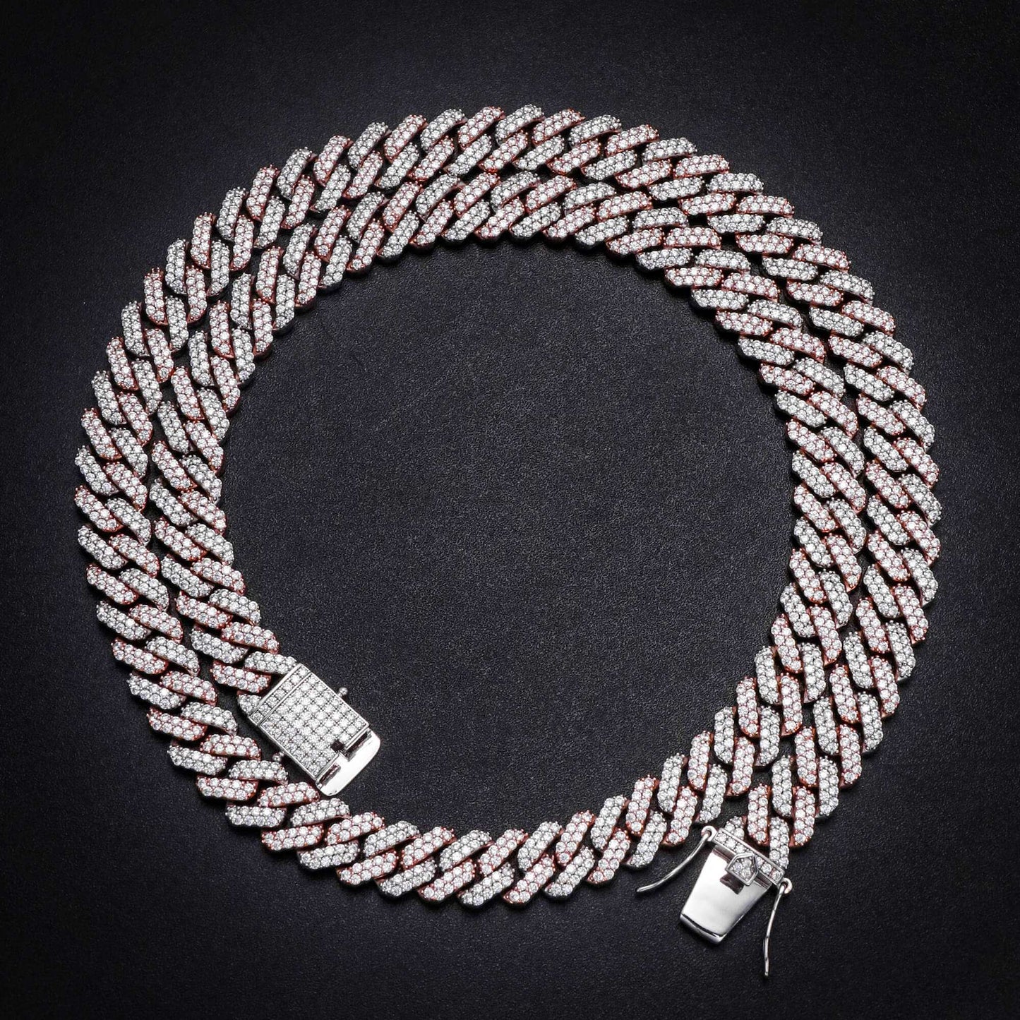 12MM Rose Gold Plated Iced Out Cuban Link Chain