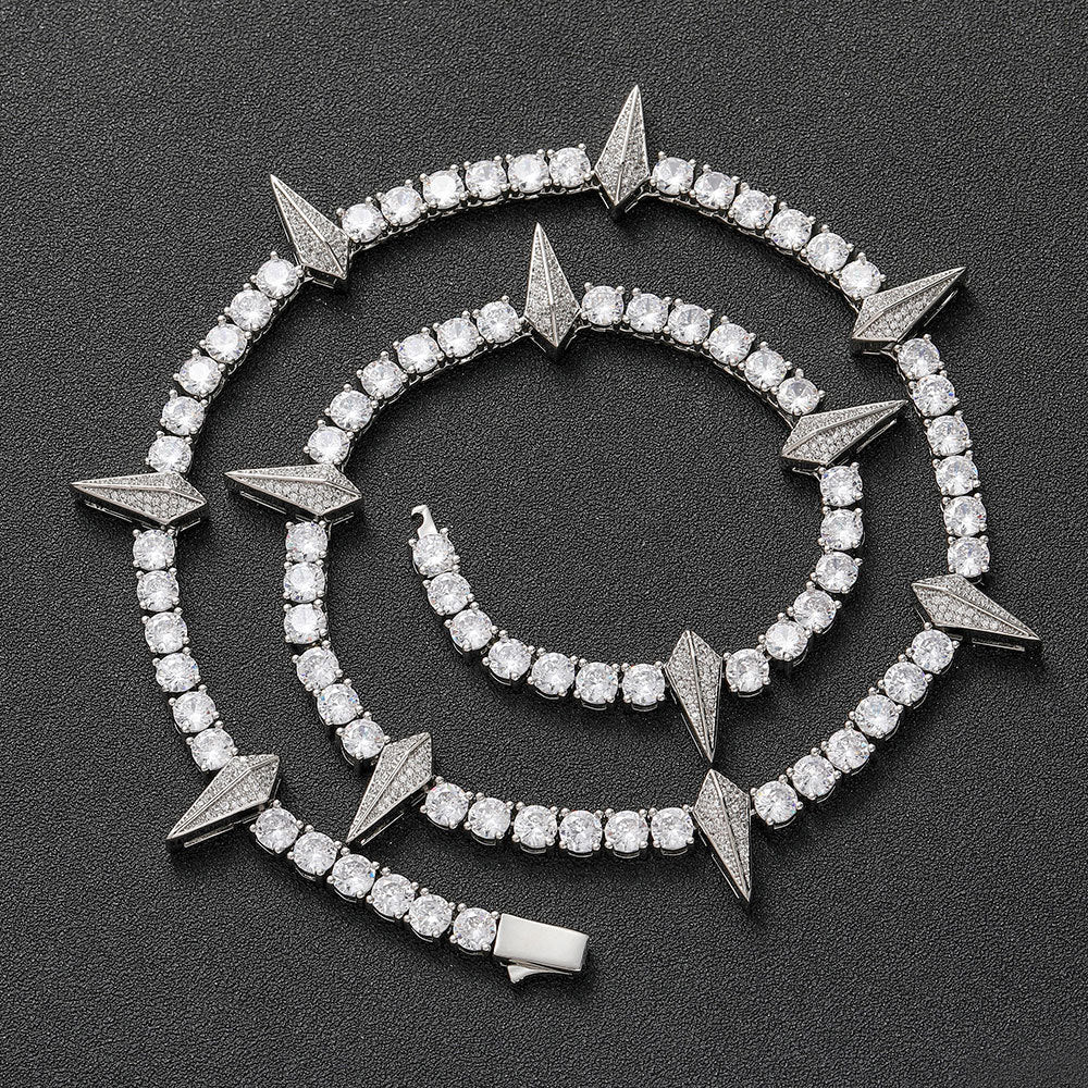 5MM 18K/White Gold Black Panther Tennis Chain Necklace TRIPOD JEWELRY