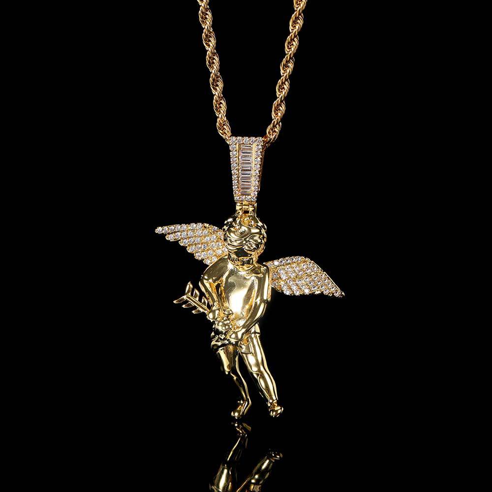 18K/White Gold Cherub Pendant