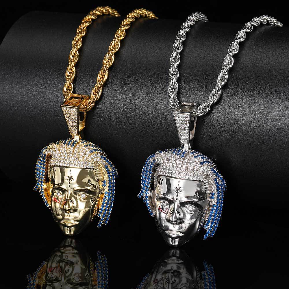 18K/White Gold Iced Out Star Singer Avatar Pendant TRIPOD JEWELRY