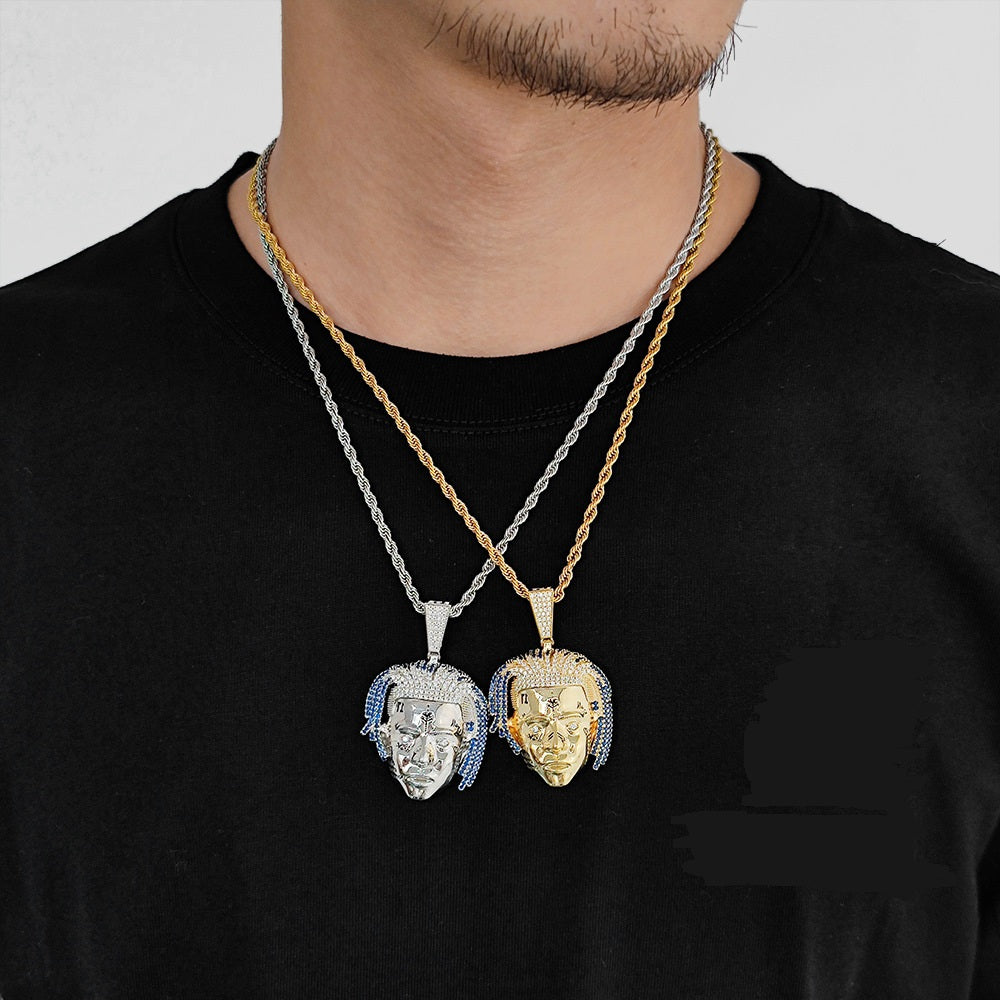 18K/White Gold Iced Out Star Singer Avatar Pendant TRIPOD JEWELRY