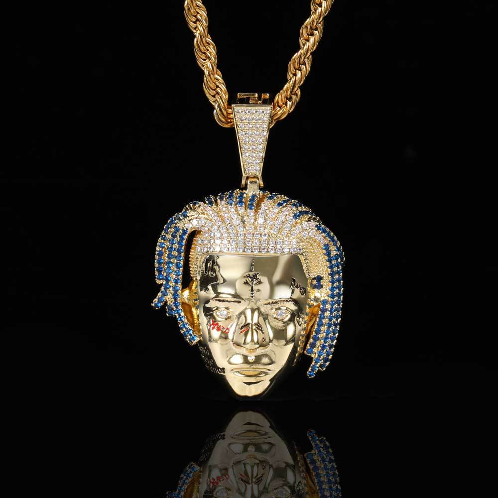 18K/White Gold Iced Out Star Singer Avatar Pendant TRIPOD JEWELRY