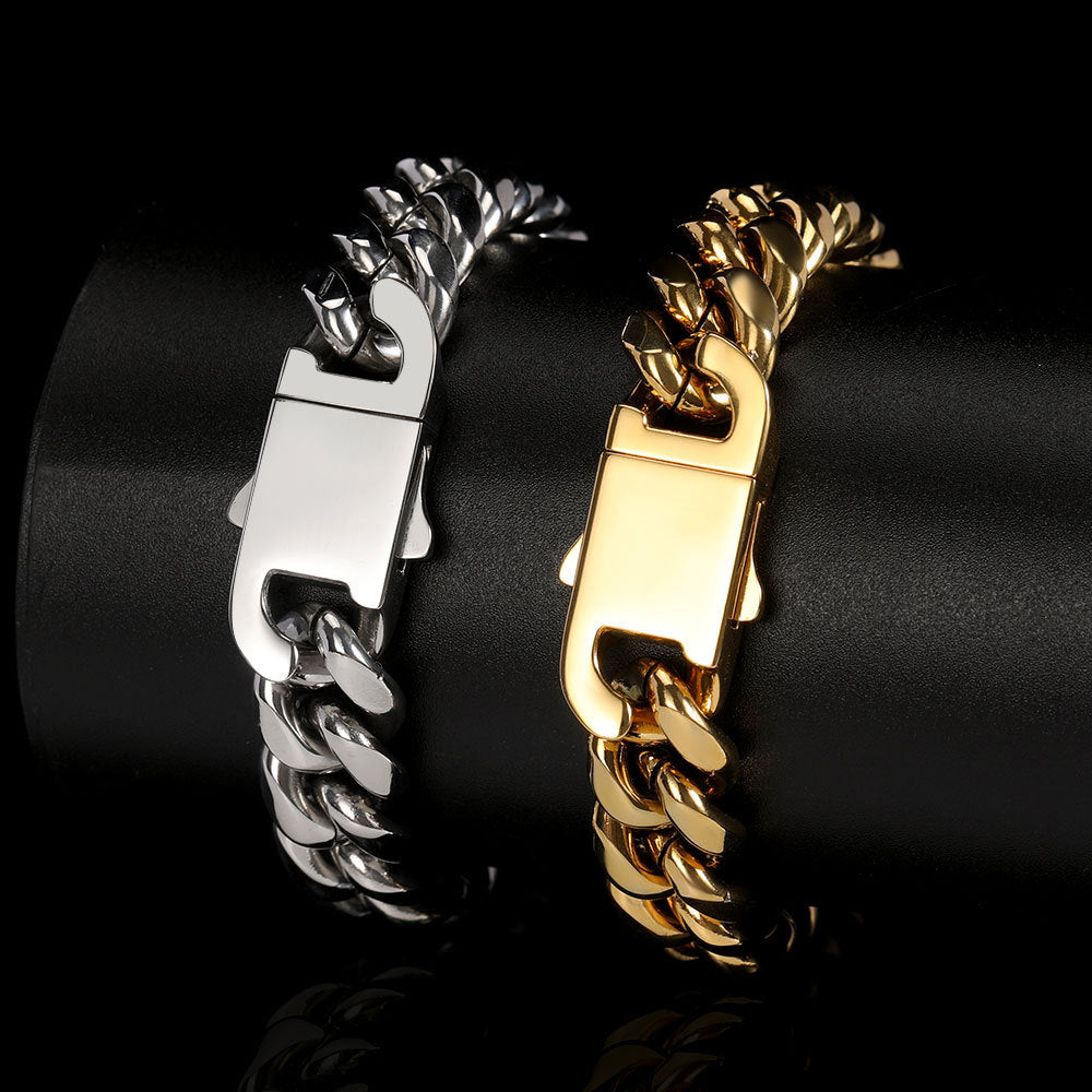 6/8/10/12MM 18K Gold Smooth Clasp Miami Cuban Link Chain Necklace For Men TRIPOD JEWELRY
