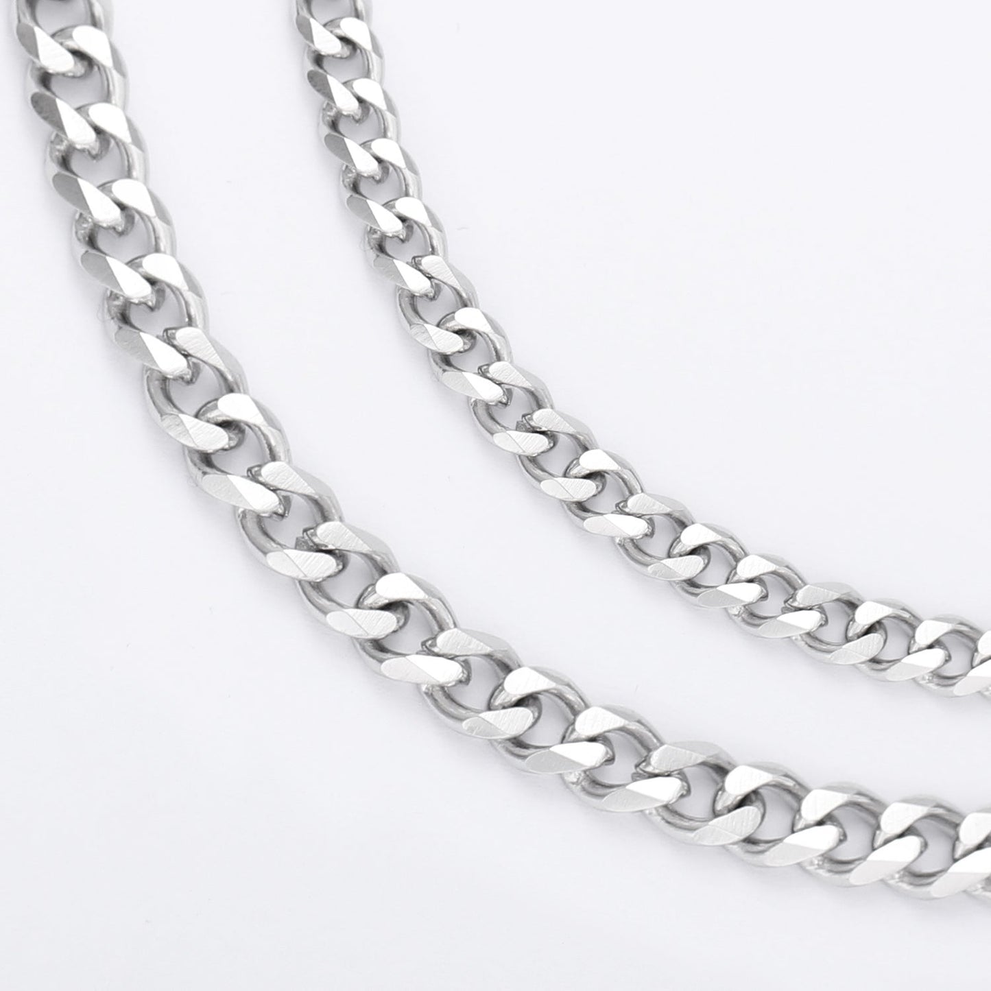 4MM White Gold Miami Micro Cuban Link Chain Necklace Tripodjewelry