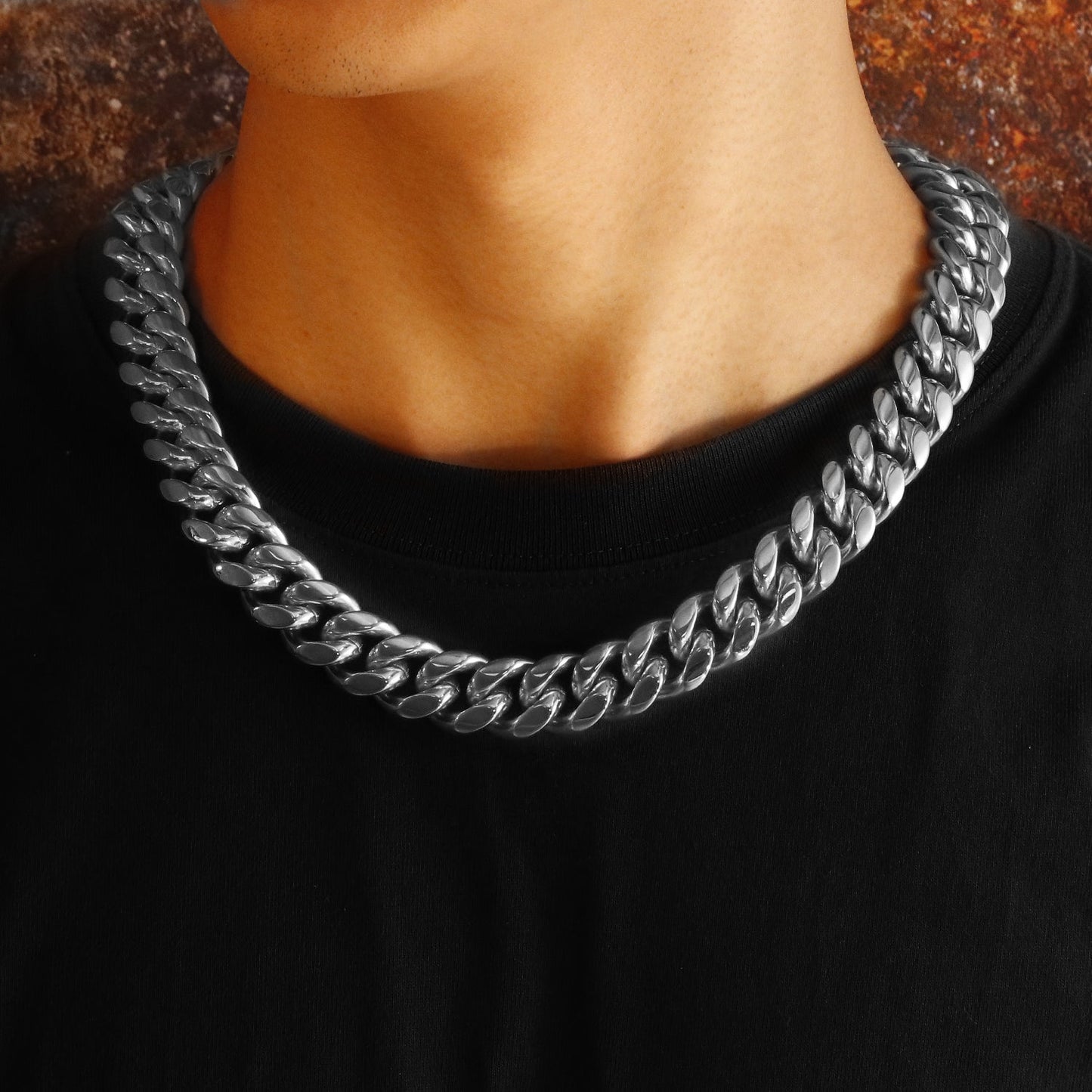 Miami Link Chain Necklace- Gold & White Gold TRIPOD JEWELRY