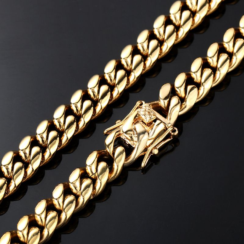 14MM 14K Gold Plated Miami Cuban Link Bracelet - Tripodjewelry