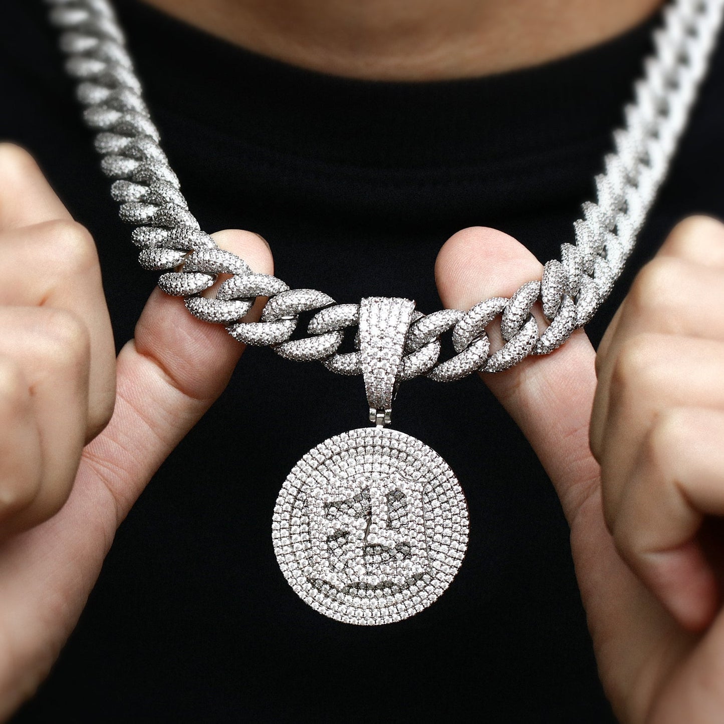 Iced Out 69 Gold Plated 6IX9INE 3D Giant Disc Bling-Bling Pendant Tripodjewelry