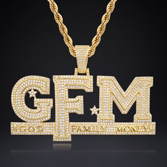 God Family Money Iced Out Pendants For Men 14K Gold Plated TRIPOD JEWELRY