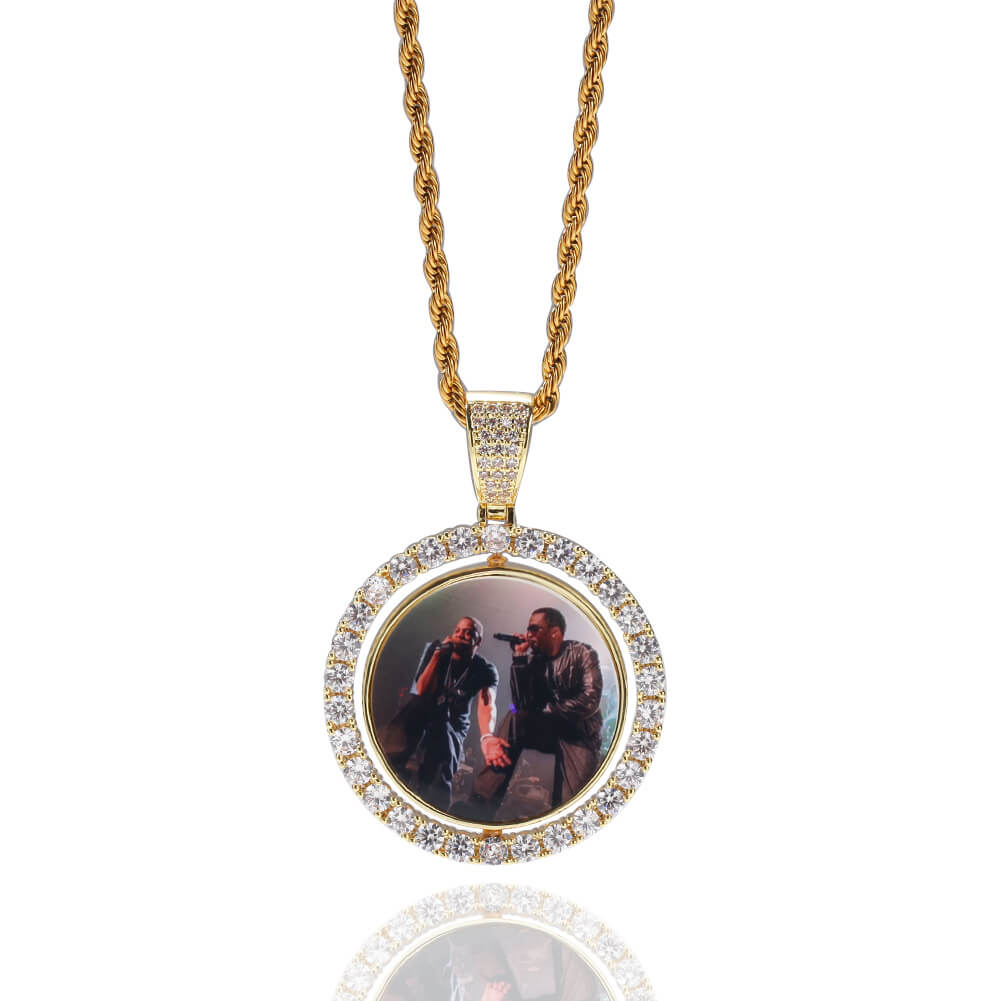 Custom Rotatable Double-sided Photo Pendant Tripodjewelry