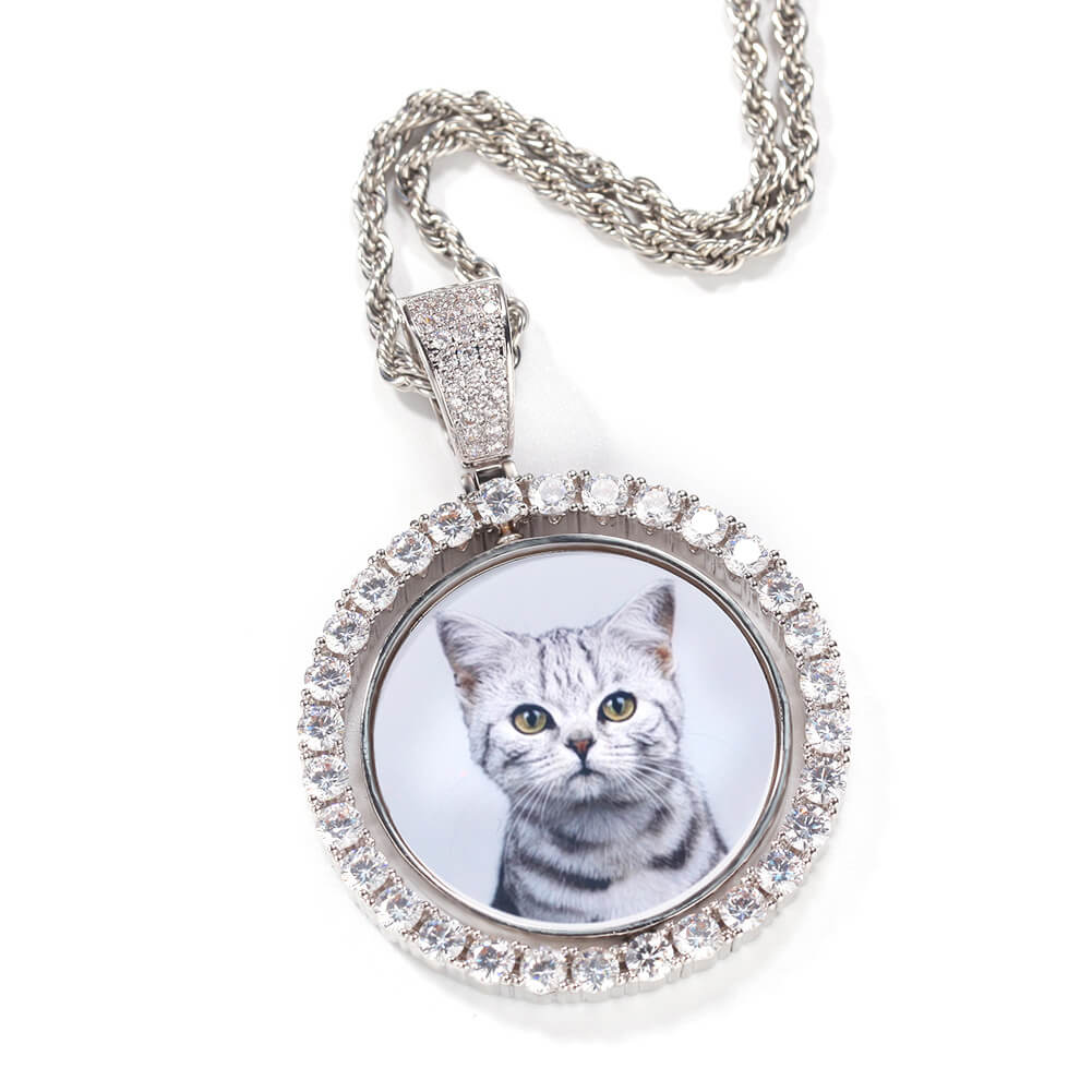 Custom Rotatable Double-sided Photo Pendant Tripodjewelry