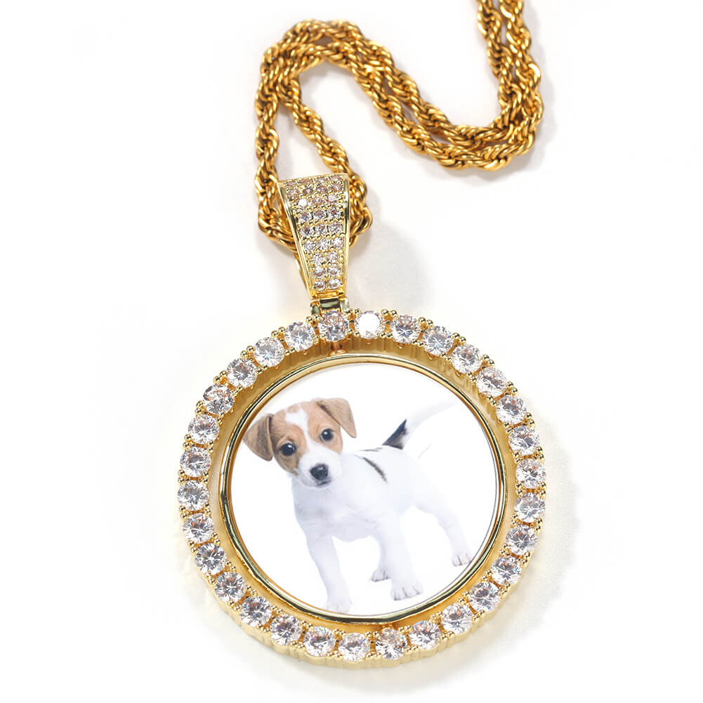Custom Rotatable Double-sided Photo Pendant Tripodjewelry