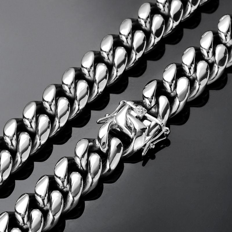 18MM White Gold Plated Miami Cuban Link Bracelet - Tripodjewelry