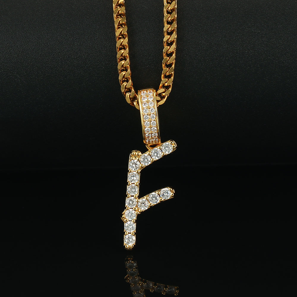 14k Gold Letter Pendant Initial Necklaces Personalized Gold Plated Tripodjewelry