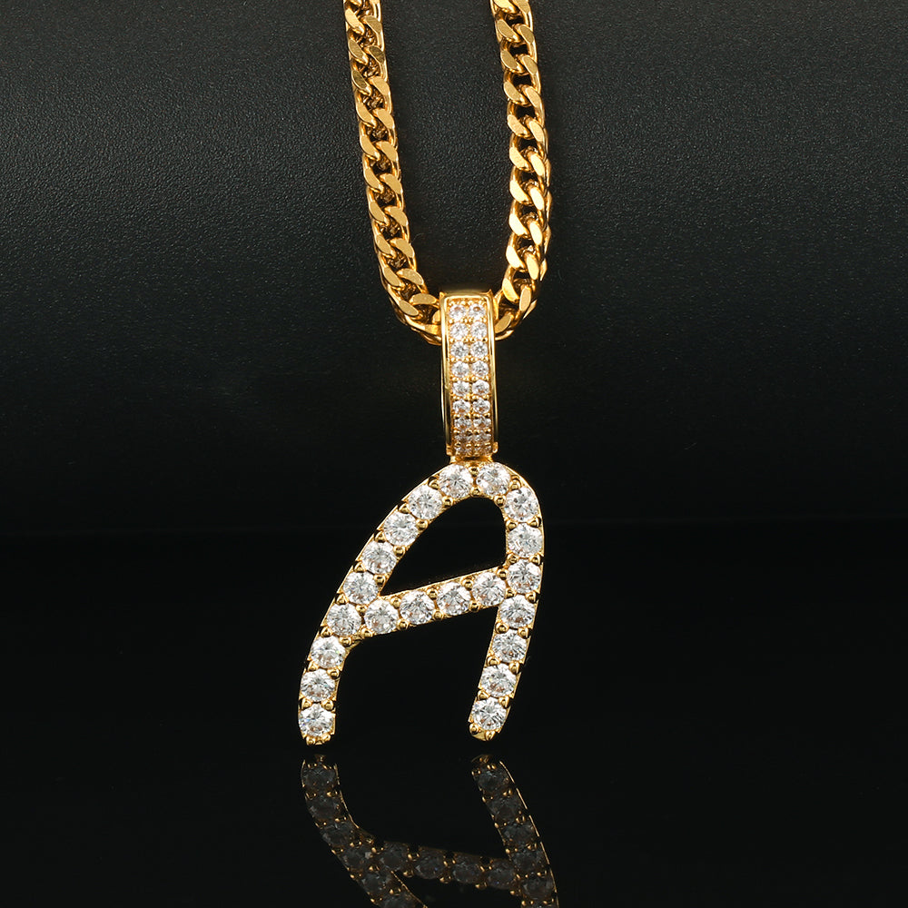 14k Gold Letter Pendant Initial Necklaces Personalized Gold Plated Tripodjewelry