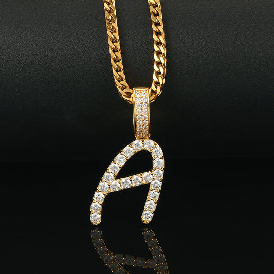 14k Gold Letter Pendant Initial Necklaces Personalized Gold Plated Tripodjewelry