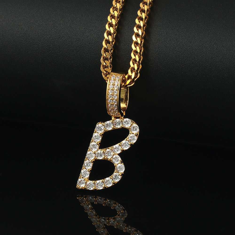 14k Gold Letter Pendant Initial Necklaces Personalized Gold Plated Tripodjewelry