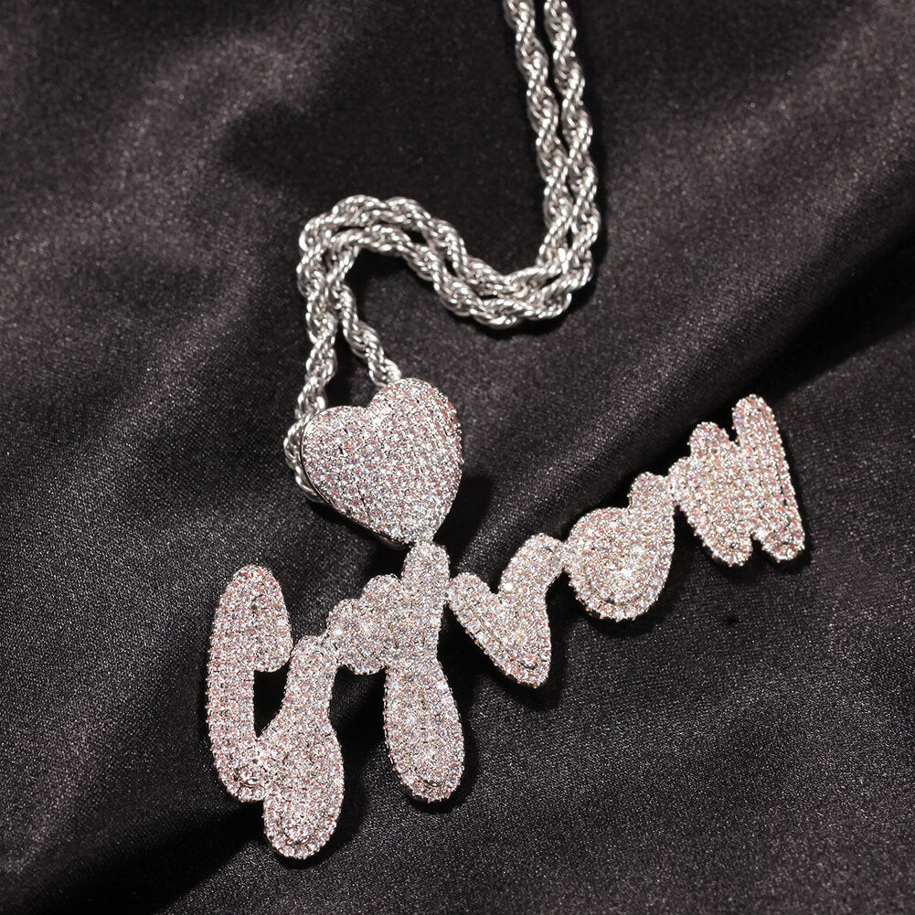 14K Gold/White Gold Love Letter Custom Pendant Gift For Men TRIPOD JEWELRY