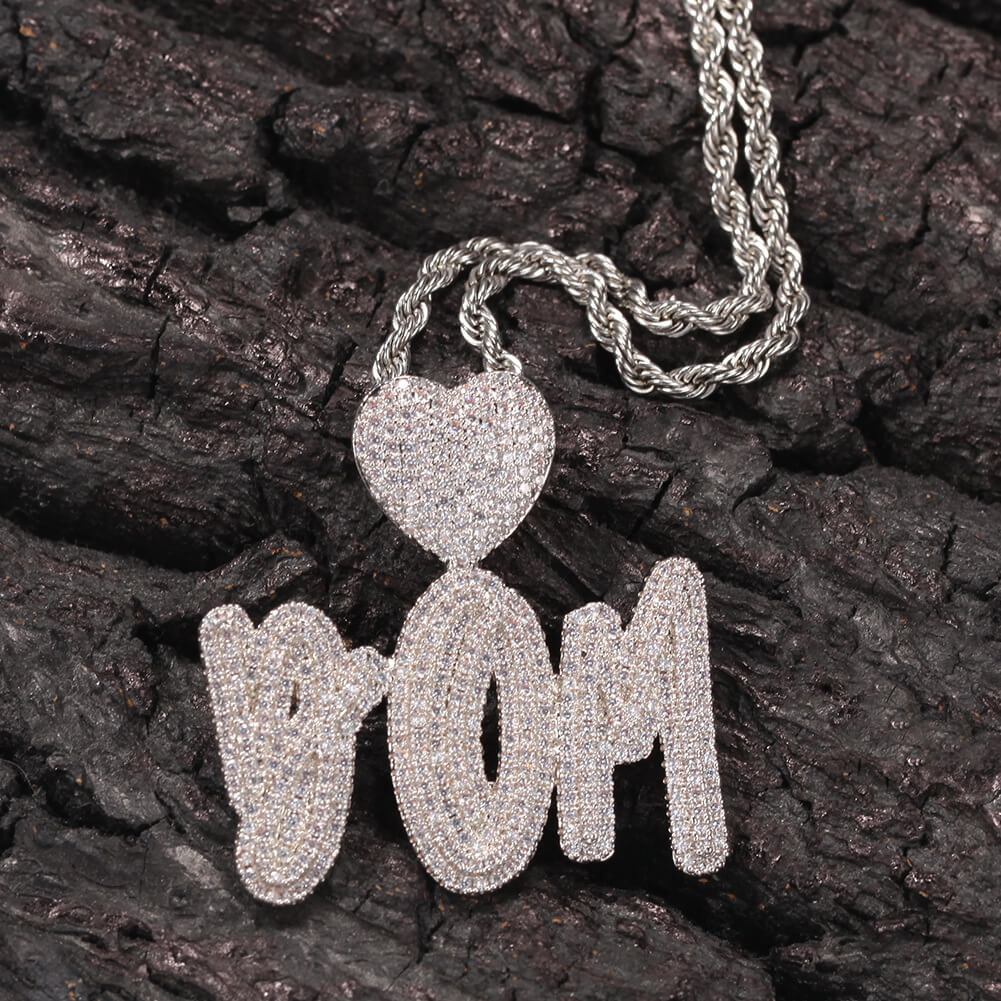 14K Gold/White Gold Love Letter Custom Pendant Gift For Men TRIPOD JEWELRY
