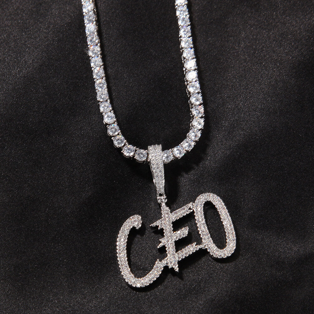 Custom Diamond Square Letter Pendant Iced Out Men's Jewelry Hip Hop TRIPOD JEWELRY