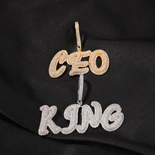 Customized Diamond Letters Pendant Gift For Men TRIPOD JEWELRY