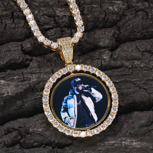 Custom Rotatable Double-sided Photo Pendant Tripodjewelry