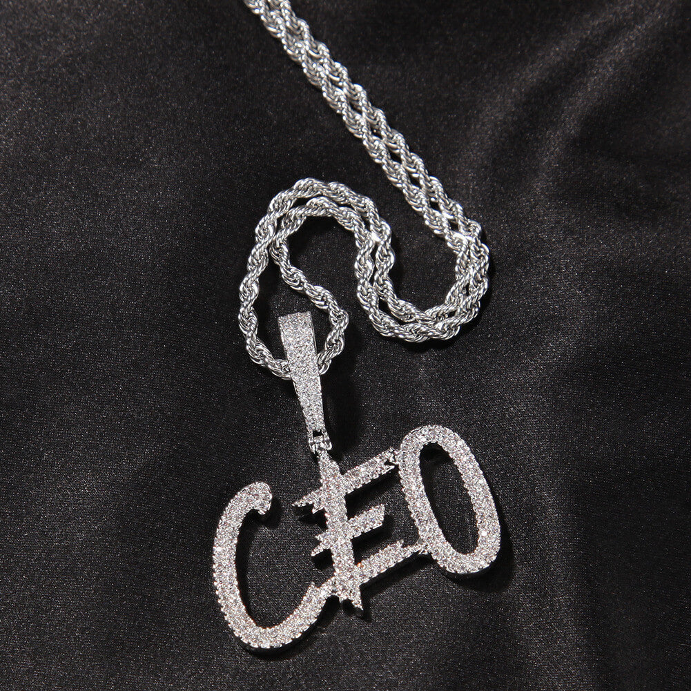 Custom Diamond Square Letter Pendant Iced Out Men's Jewelry Hip Hop TRIPOD JEWELRY