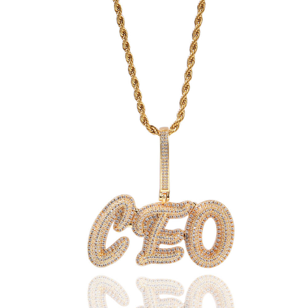 Customized Diamond Letters Pendant Gift For Men TRIPOD JEWELRY