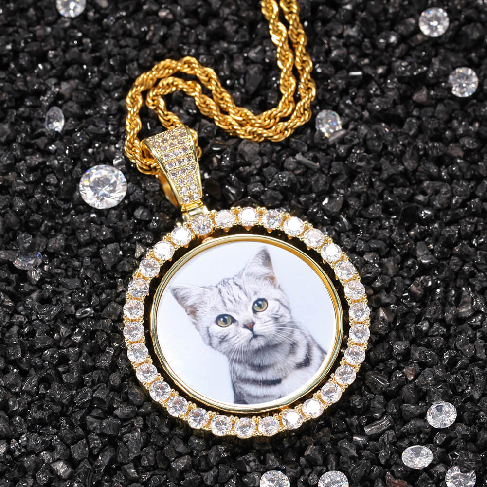 Custom Rotatable Double-sided Photo Pendant Tripodjewelry