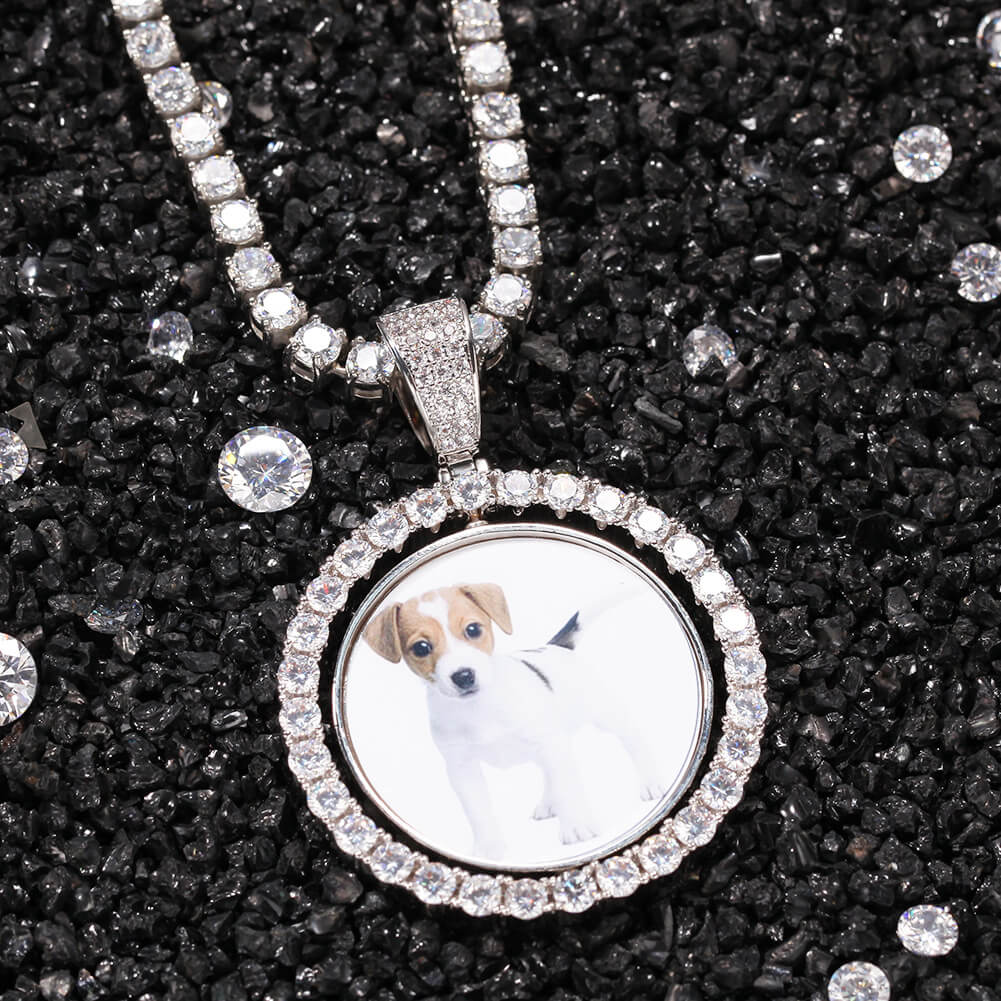 Custom Rotatable Double-sided Photo Pendant Tripodjewelry