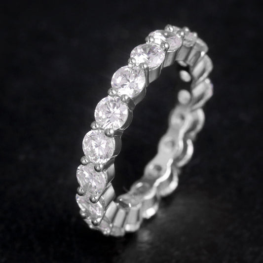 White Gold Single Eternity Ring Tripodjewelry