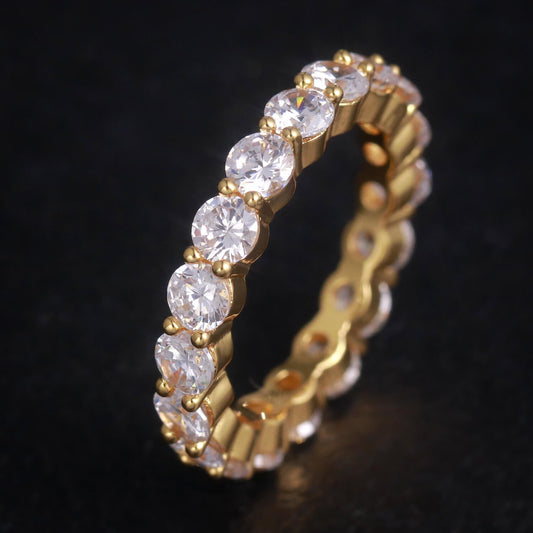 18K Gold Single Eternity Ring Tripodjewelry