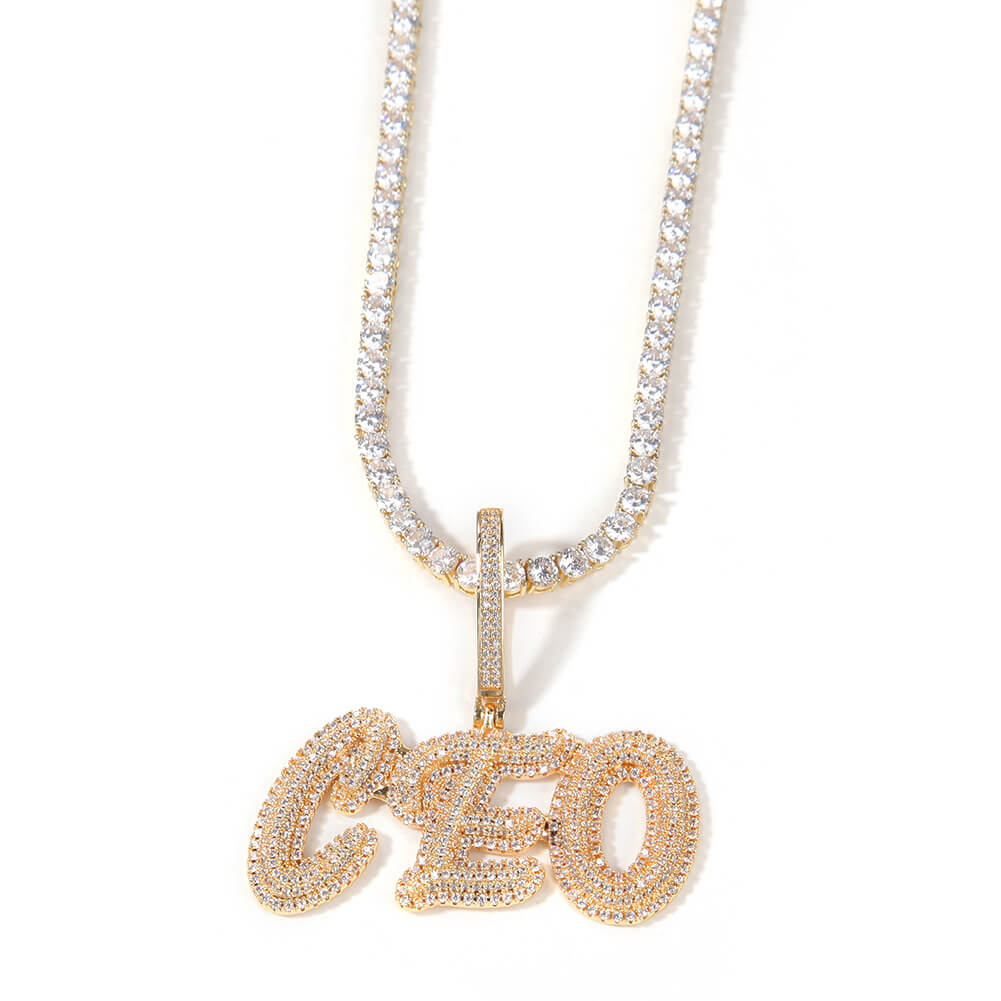 Customized Diamond Letters Pendant Gift For Men TRIPOD JEWELRY