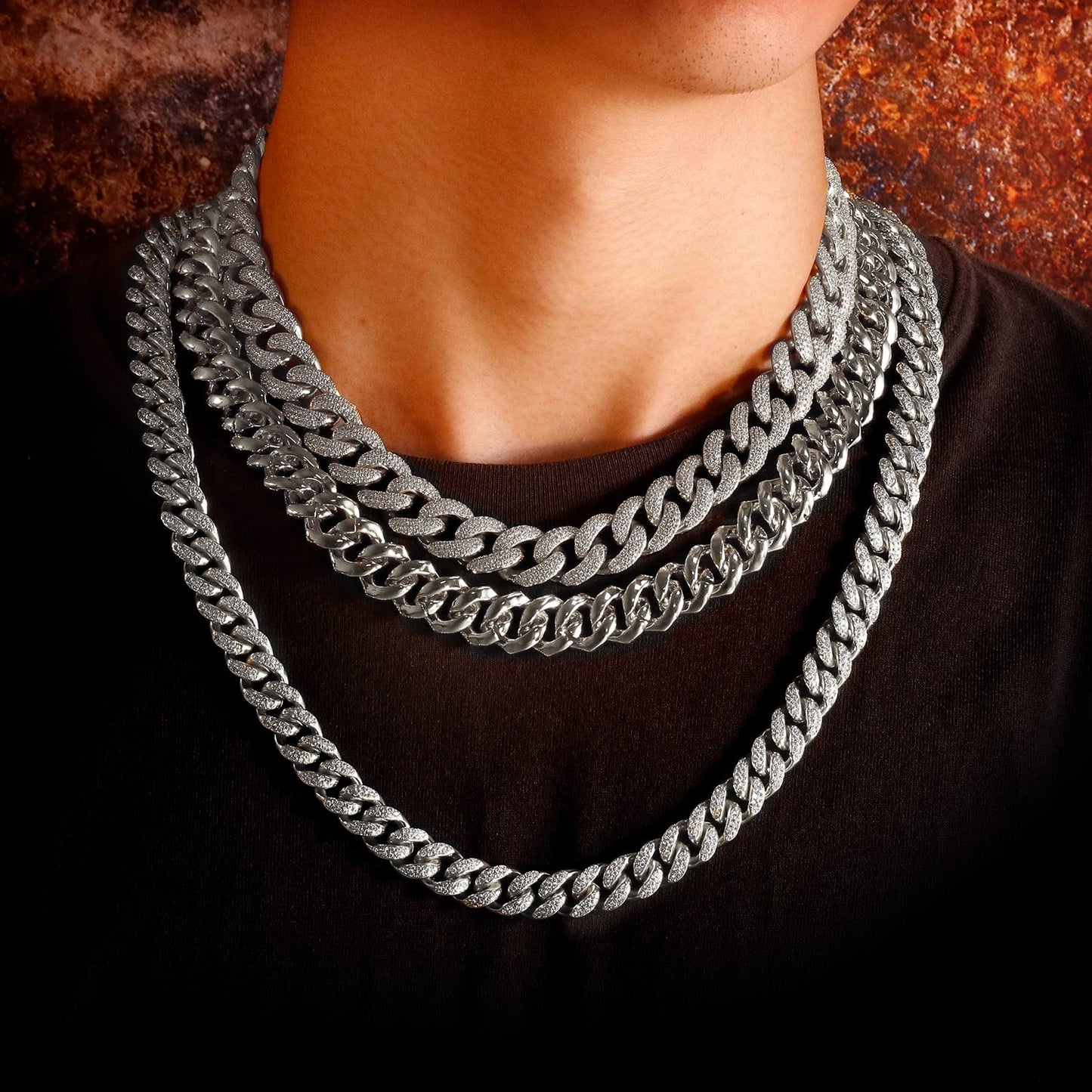 Miami Link Chain Necklace- Gold & White Gold TRIPOD JEWELRY