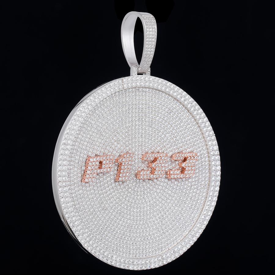 CUSTOM LETTER NECKLACE 3D BIG DISC Pendant Tripodjewelry