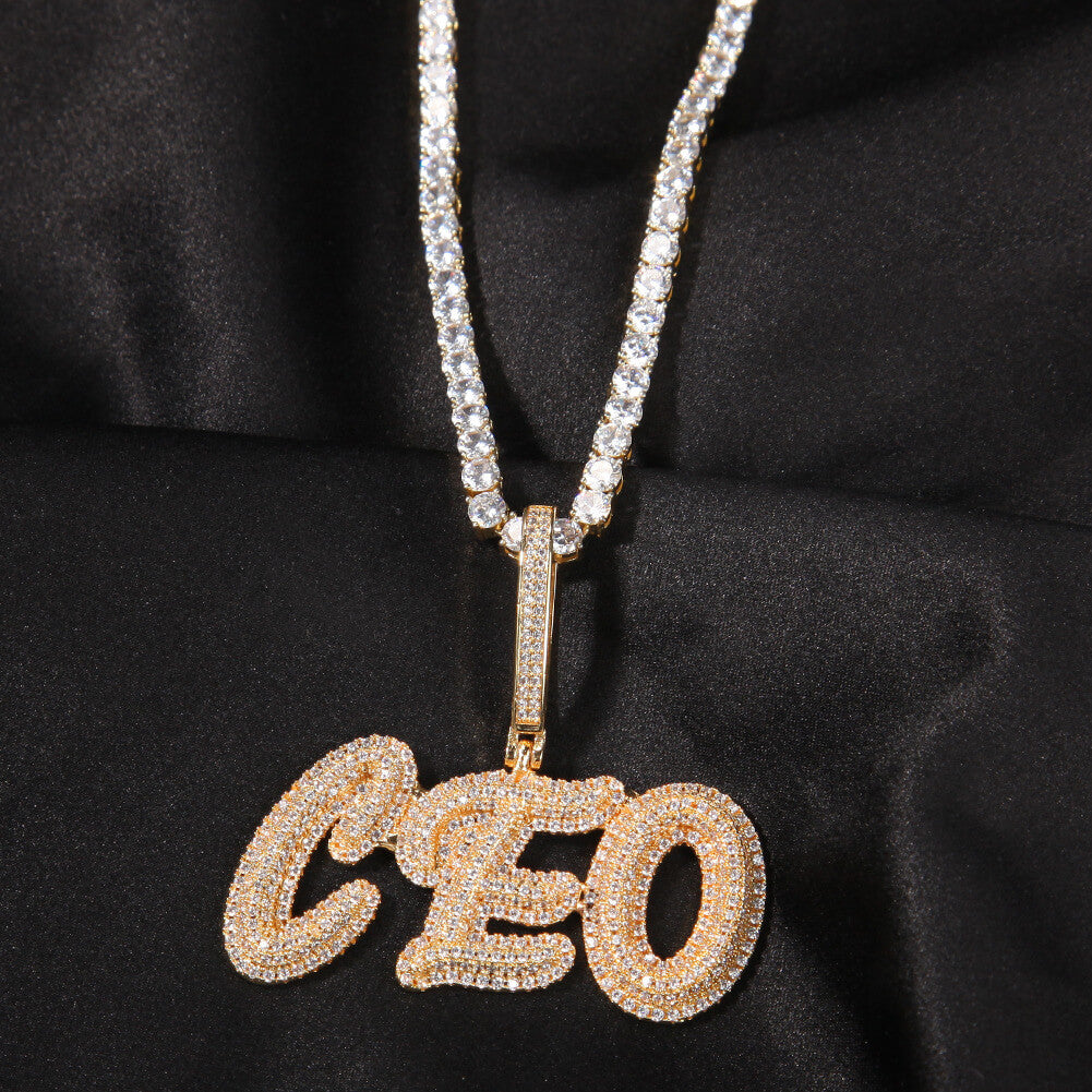 Customized Diamond Letters Pendant Gift For Men TRIPOD JEWELRY