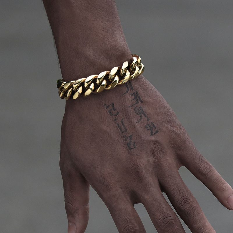 16MM 14K Gold Plated Miami Cuban Link Bracelet - Tripodjewelry