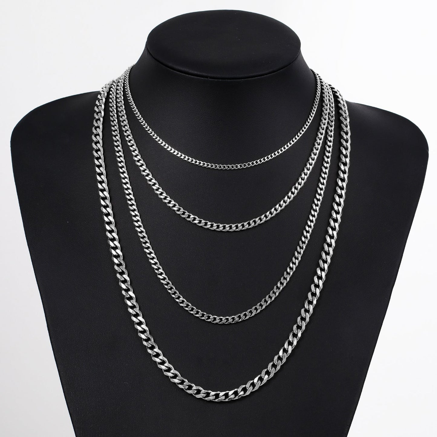 4MM White Gold Miami Micro Cuban Link Chain Necklace Tripodjewelry
