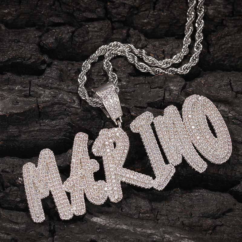 Customized Pendant For Men Gold Plated Cursive Name Chain Necklace TRIPOD JEWELRY