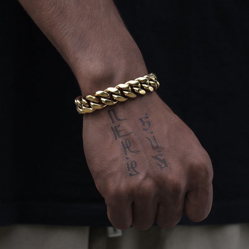 14MM 14K Gold Plated Miami Cuban Link Bracelet - Tripodjewelry