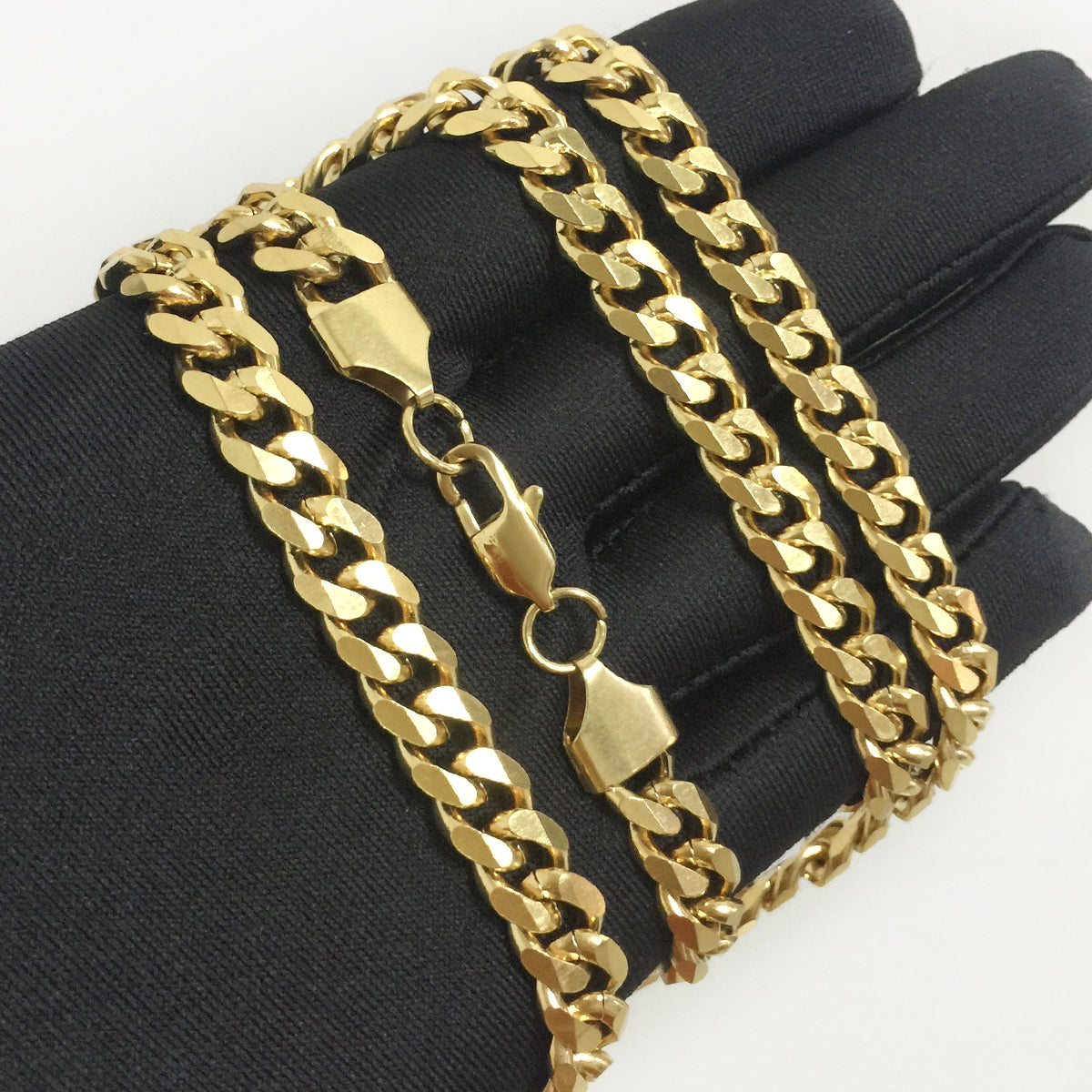 4MM 14K Gold Miami Micro Cuban Link Chain Necklace Tripodjewelry