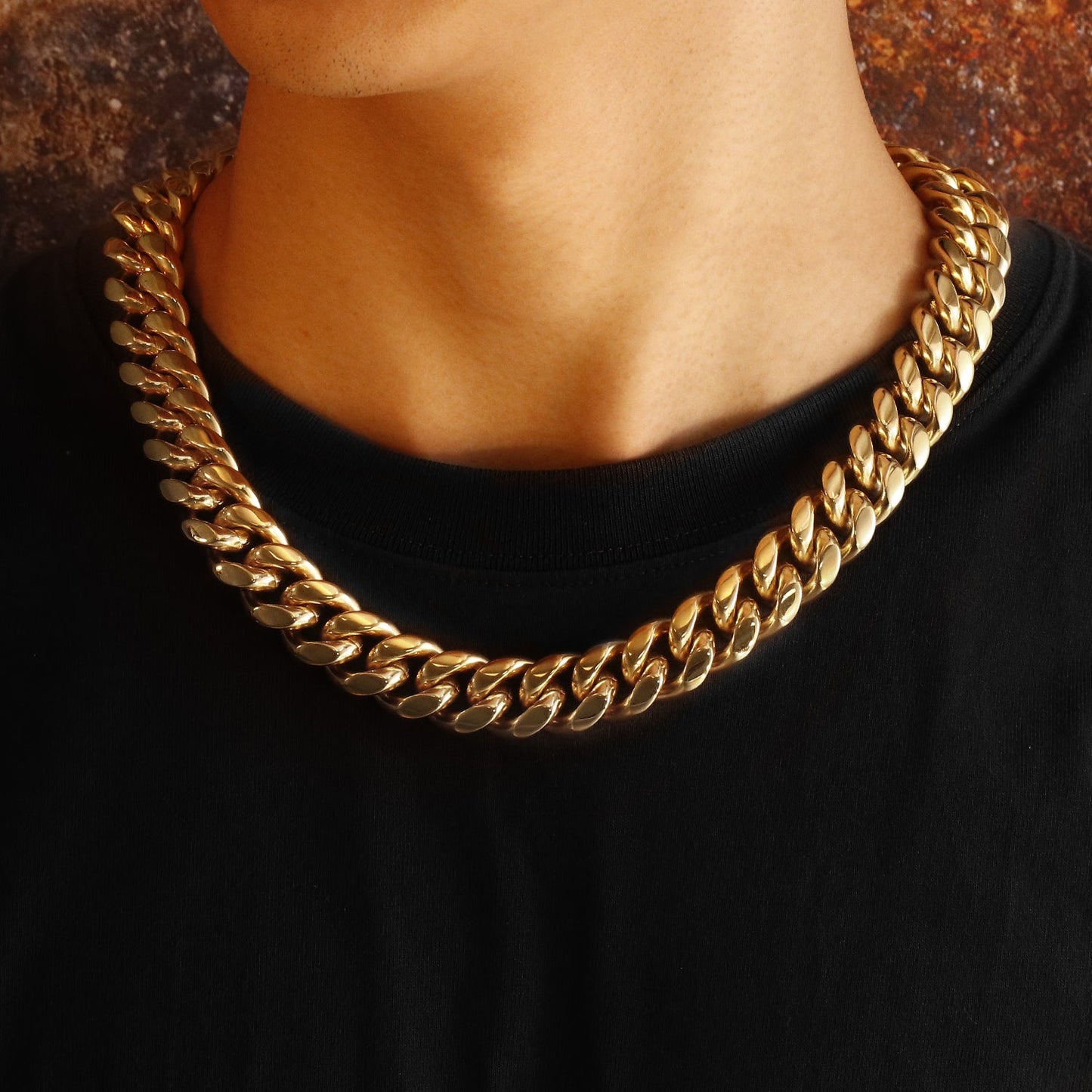 Miami Link Chain Necklace- Gold & White Gold TRIPOD JEWELRY