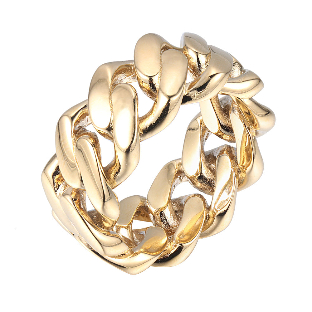 18K Gold Plated Miami Cuban Link Rings Tripodjewelry