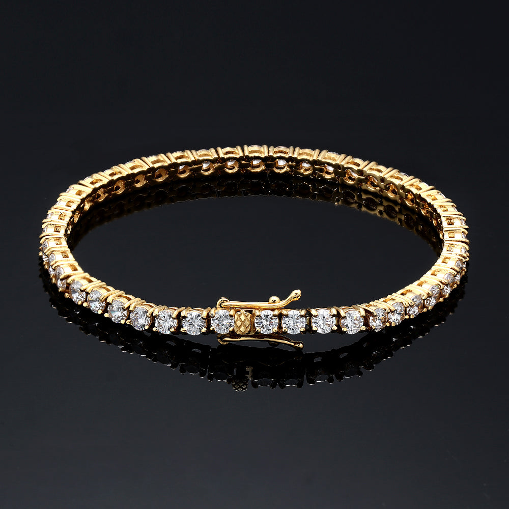 4MM 18K/ White Gold Stainless Steel Tennis Bracelet Thegoldlinks