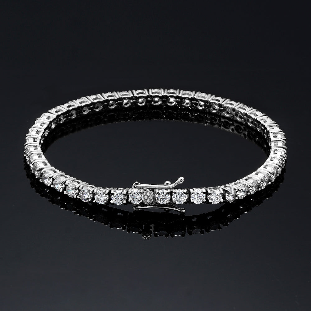 4MM 18K/ White Gold Stainless Steel Tennis Bracelet Thegoldlinks